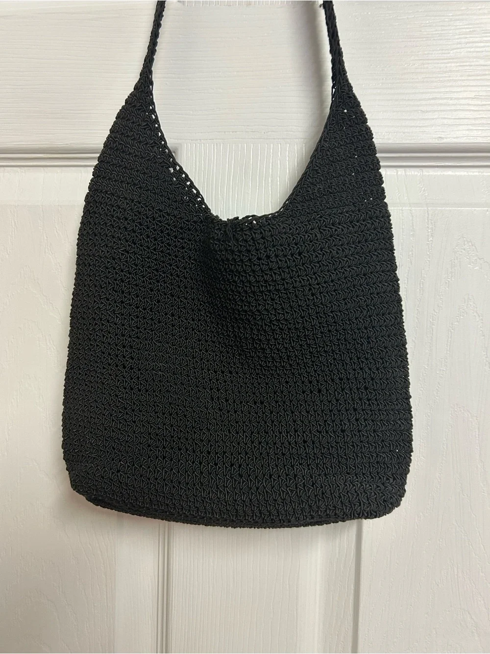 Kathie Lee Collection Black Crochet Hobo Bag